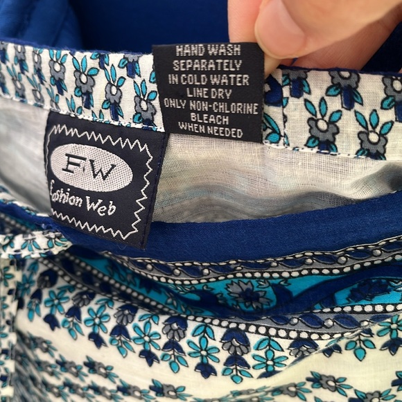 Vintage cotton ditzy floral maxi skirt lightweight side slits size XL - Picture 12 of 12